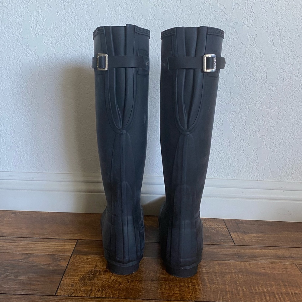 Hunter Women’s Original Back Adjustable Tall Rain Boots in Black - Size 9 - Picture 4 of 16